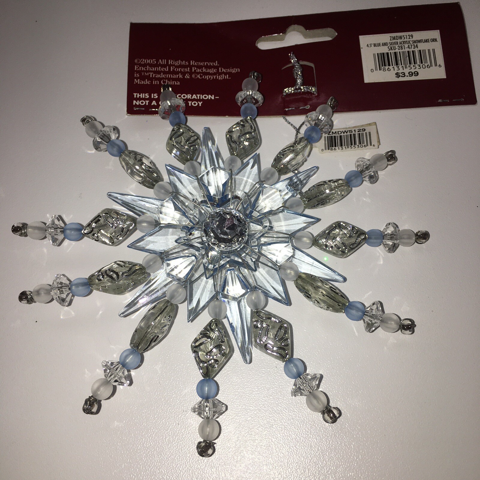 Frozen Sparkling Ice Snowflake Christmas Ornament Winter Solstice