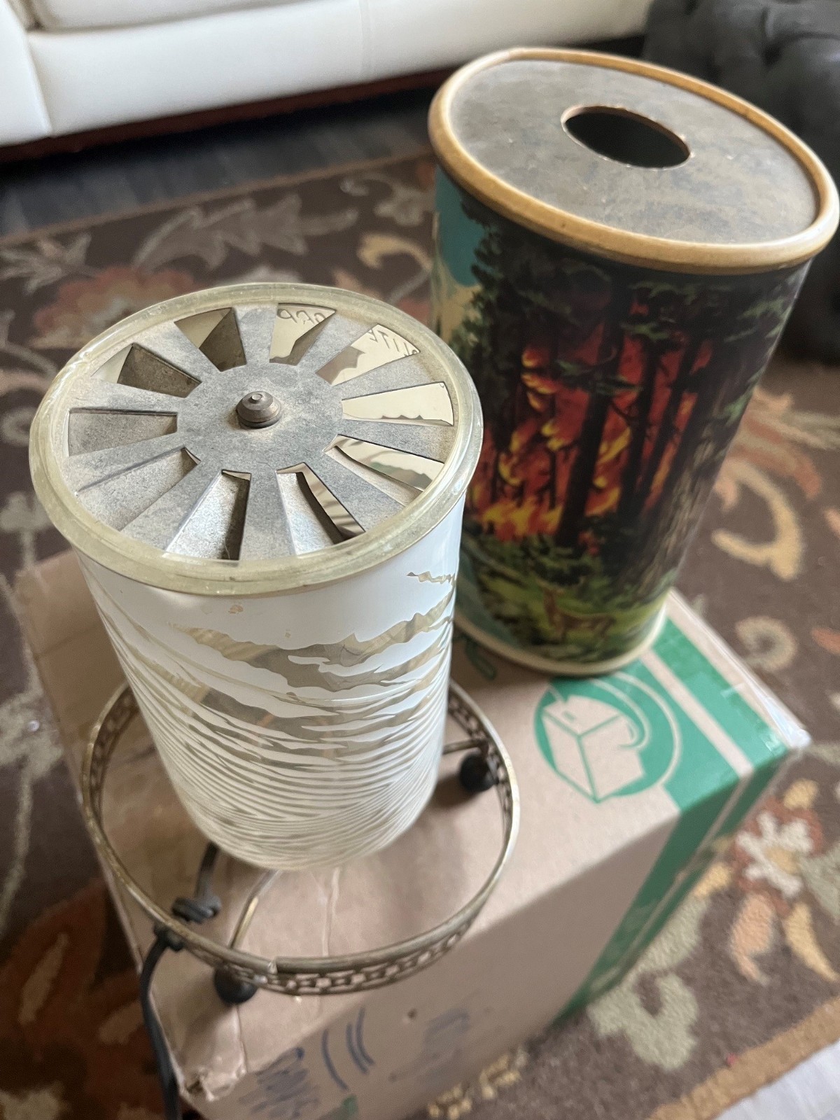 Vintage 1955 Econolite Motion Oval Lamp Forest Fire