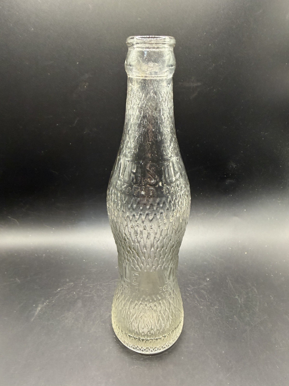 Vintage Glass Embossed WHISTLE Soda Bottle Patented 1926 6 1/2 Fl Oz