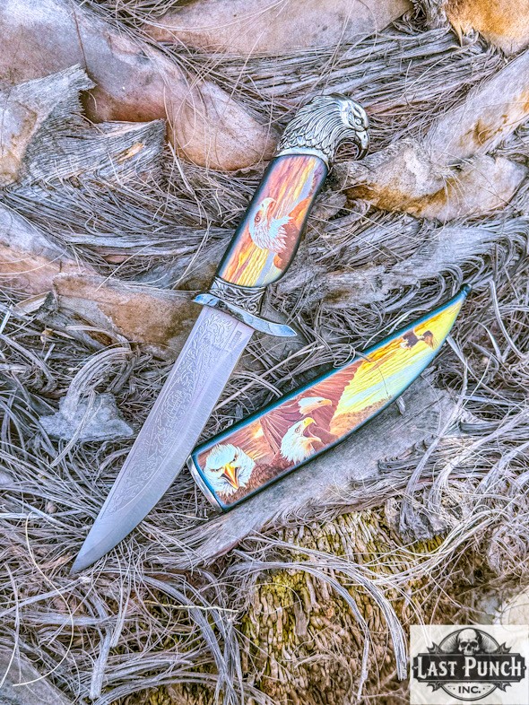 13.5″ Fantasy Dagger Eagle Head Engrave Stainless Steel Blade With Scabbard