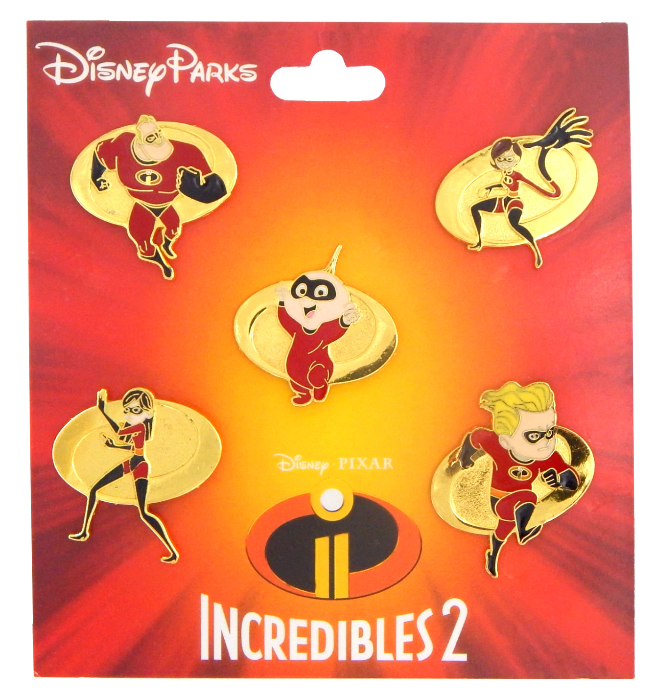 New Booster Set *5* Disney Pin THE INCREDIBLES 2 Jack Elastigirl Bob Parr Pixar