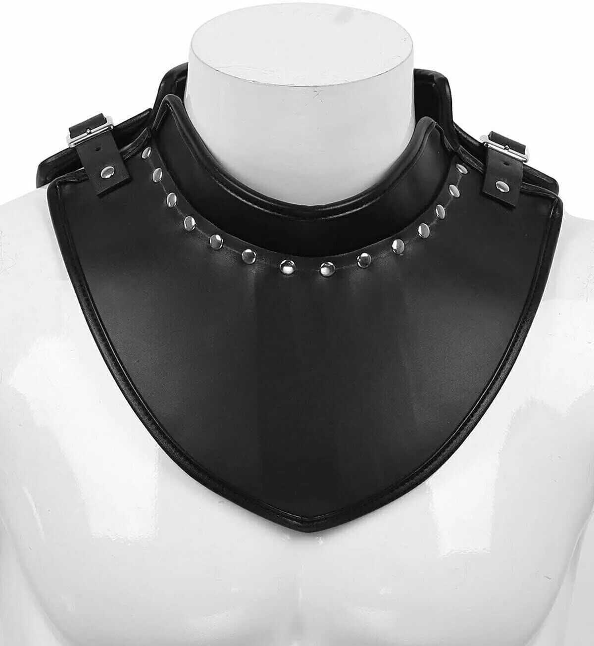 Men’s Handmade Medieval Armor Gorget Leather Harness