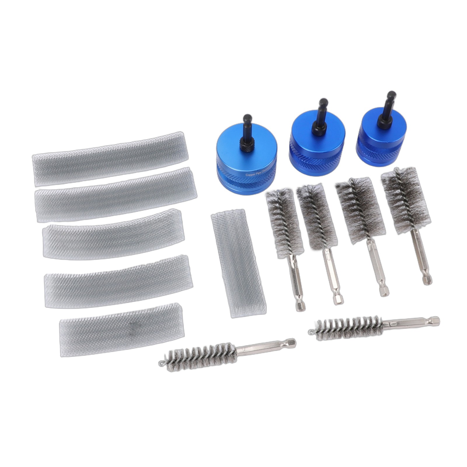 Copper Pipe Cleaner Set For Drill 1/2 3/4 1 Tube Cleaning Tool Kit For Copper
