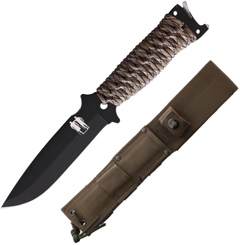 WildSteer KRS Survival Fixed Knife 5.5″ 14C28N Stainless Blade Paracord Handle