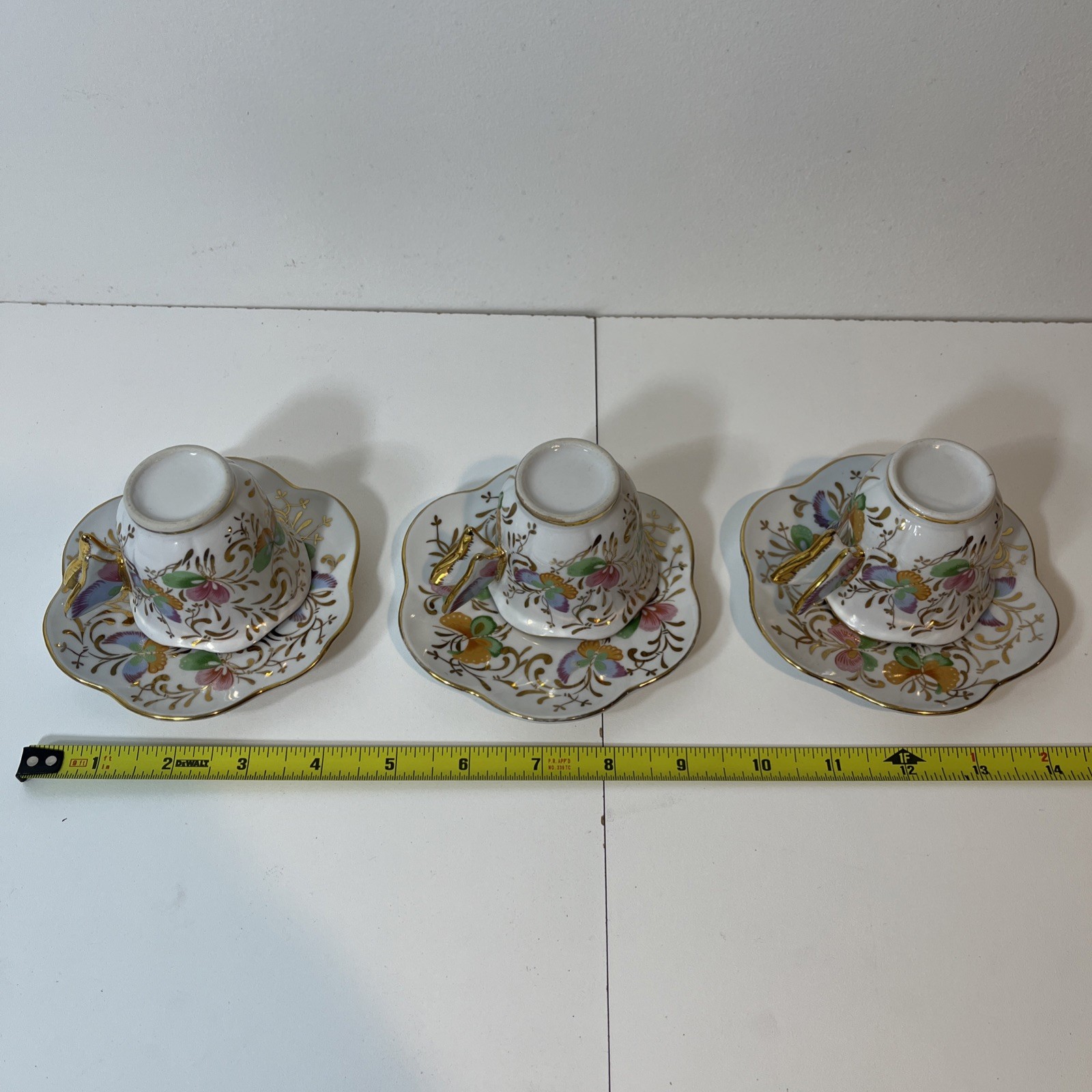 6pc Lot Formalities By Baum Bros (3) Demitasse Tea Cups & (3) Saucers Pre Owned