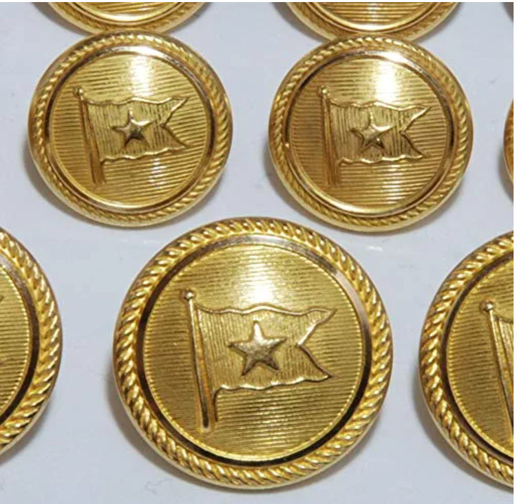 White Star Line RMS Titanic Officers Over Coat Button | Brass, 1 Inch Diameter