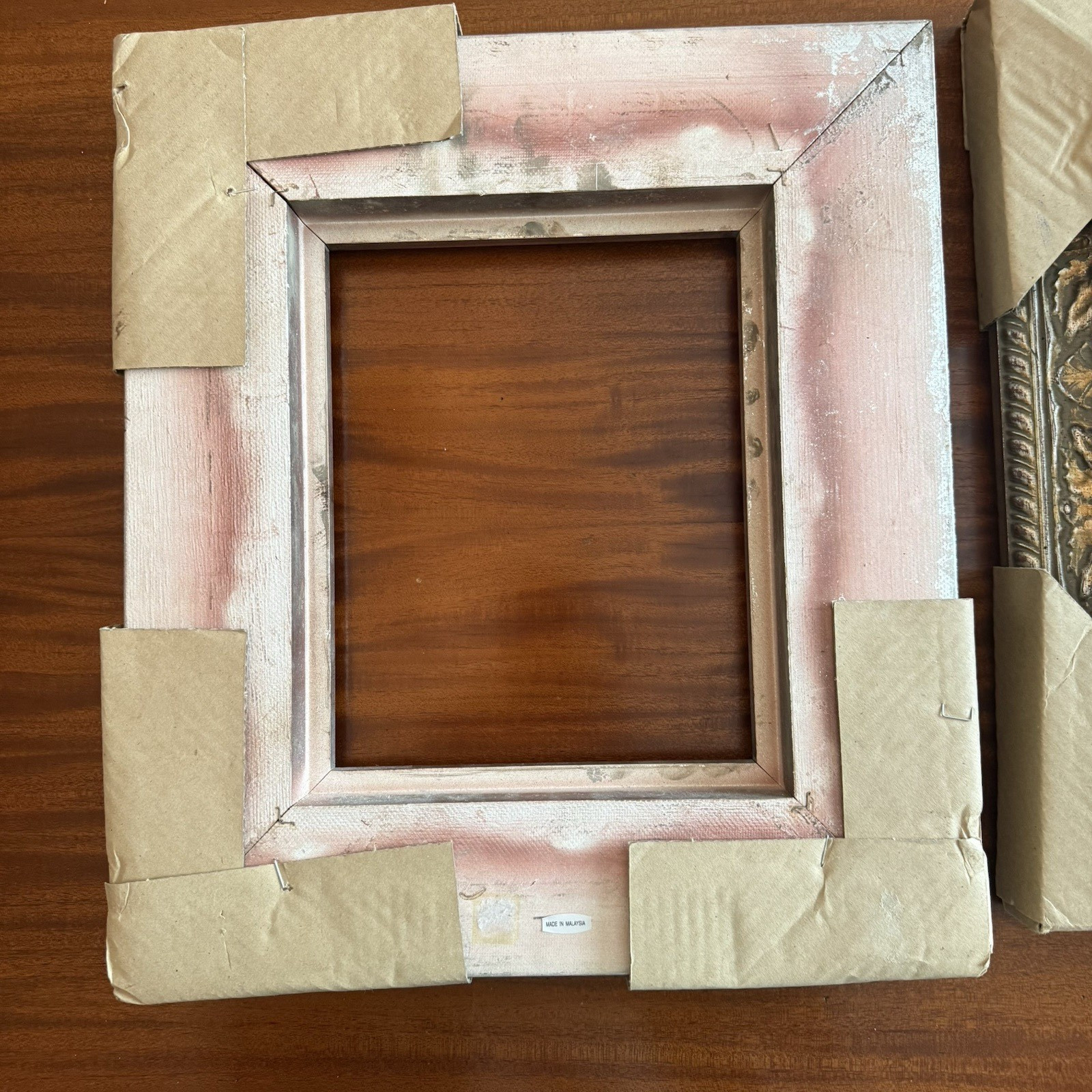 Vintage Hand carved Gilded Wood Picture Frames 8×10 Gold Silver Set of 2