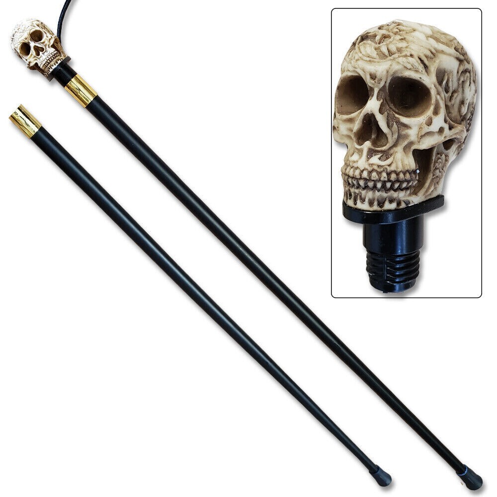 Walking Skull/Devil Head Cane Staff Mobility Stick Rubber Foot Handle