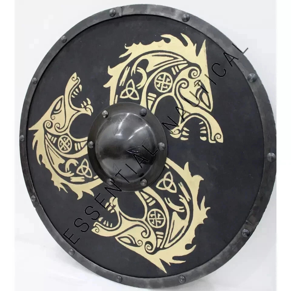 Medieval Wooden Shield LARP Viking Battle Ready Cosplay Shield Handmade Gift