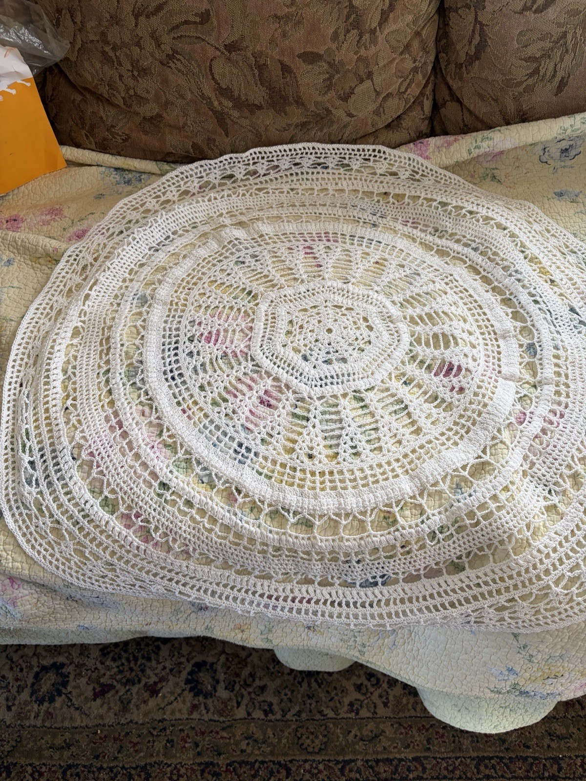 Hand Made Crochet Doily 32 Inches