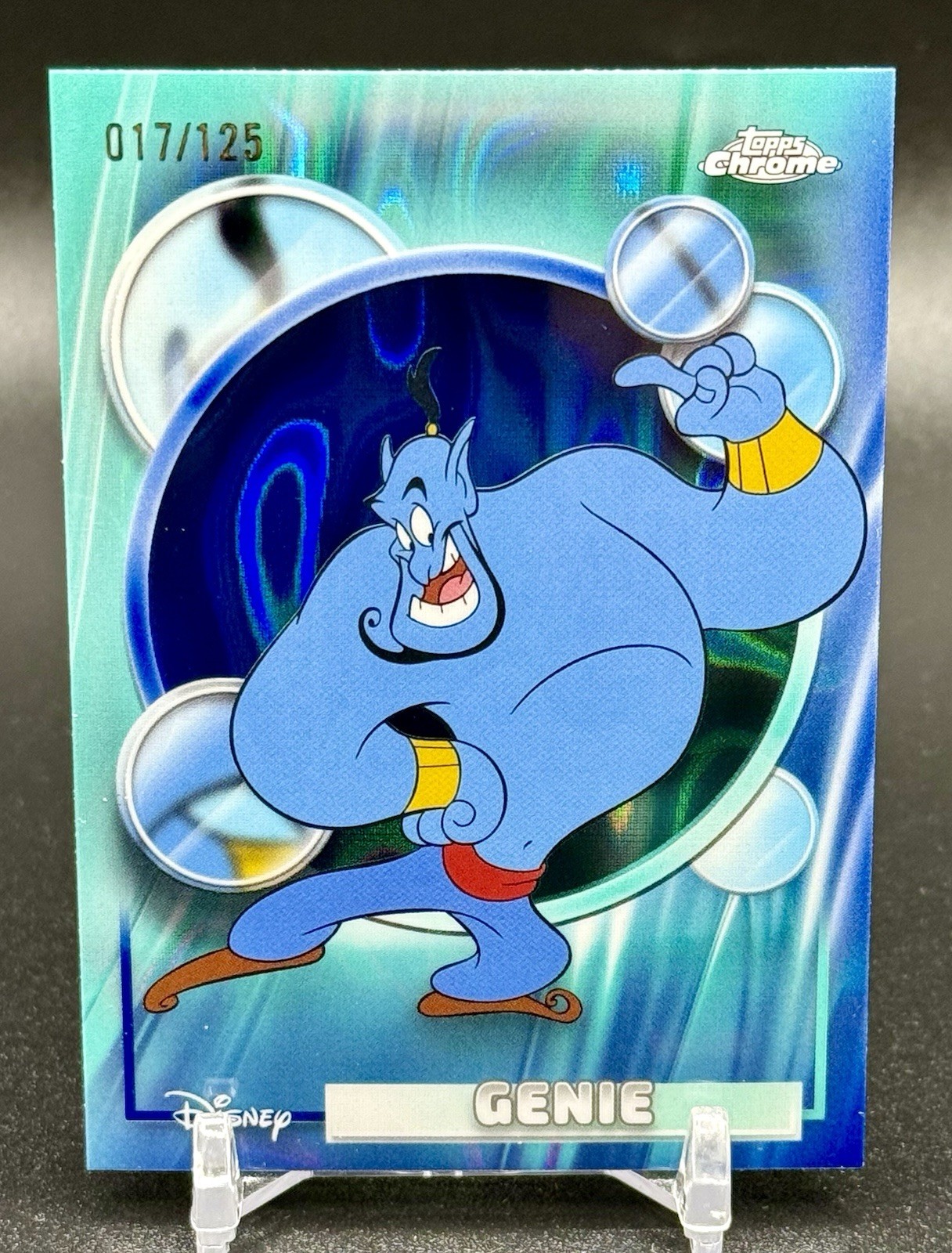 2026 Topps Chrome Disney Dark Blue and Light Blue Lava Refractor #83 Genie /125