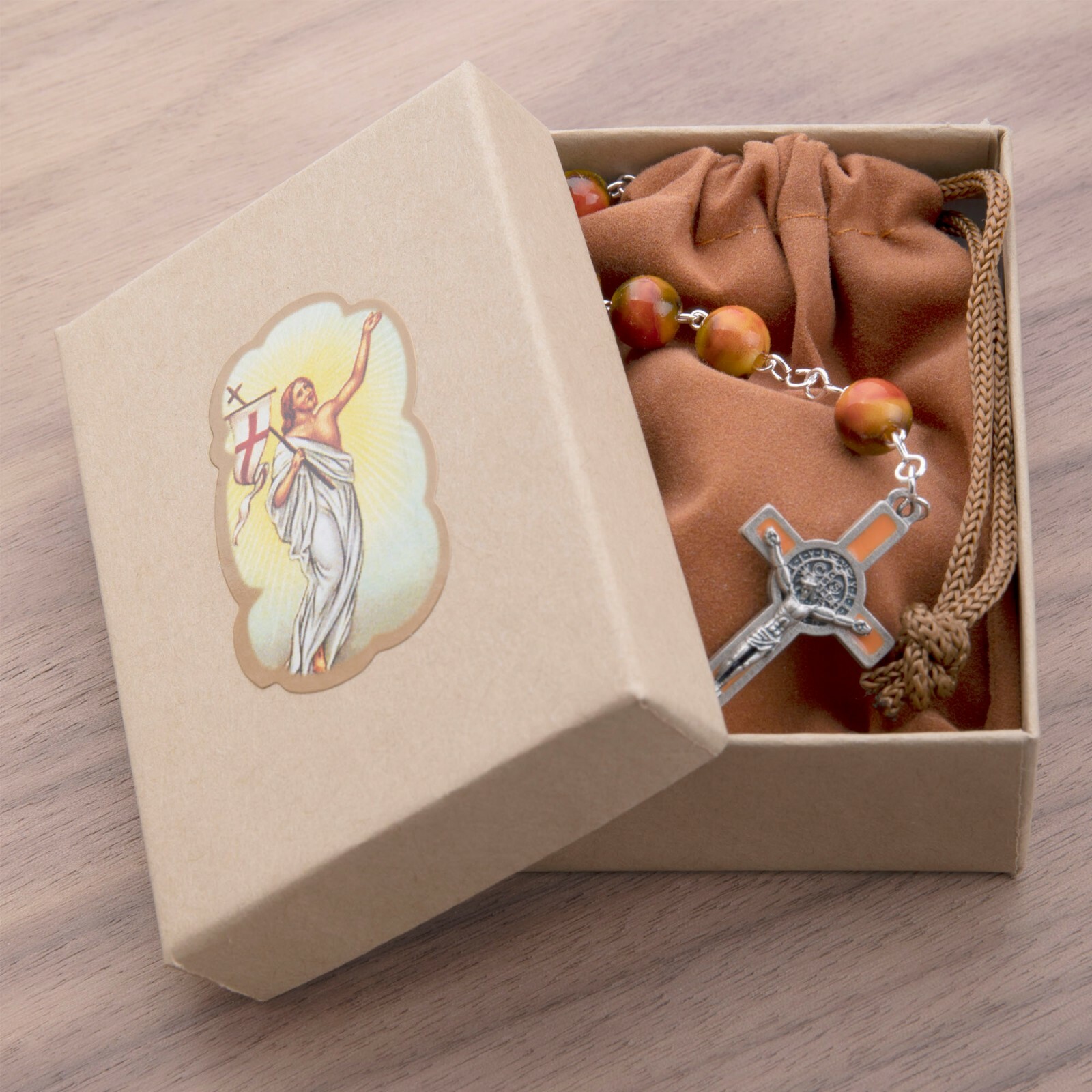 Durable St Benedict Catholic Communion Rosary Men Women Boys Girls Gift Boxed