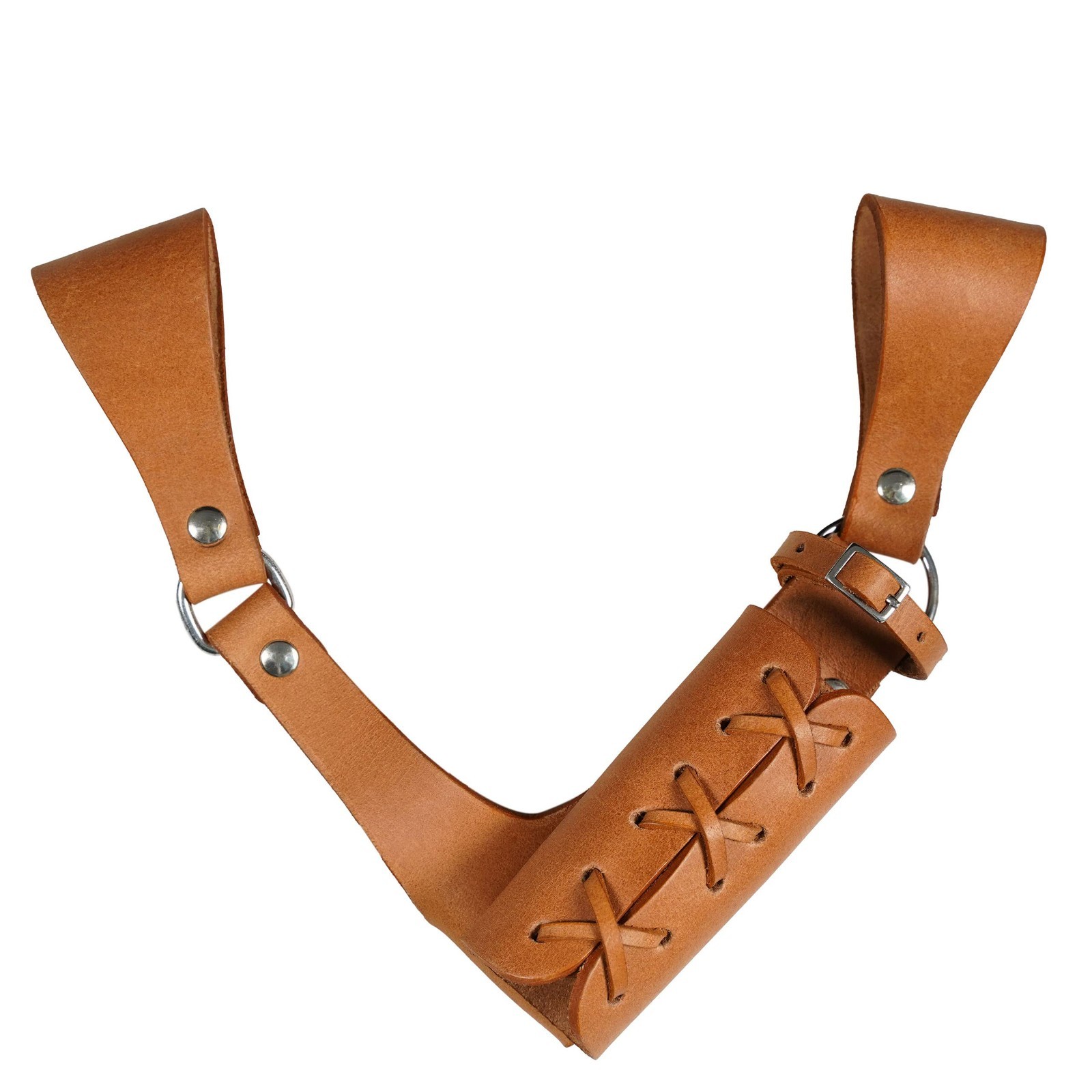 Handmade Left Hand Leather Sword Holder Belt Frog for LARP & SCA- Natural
