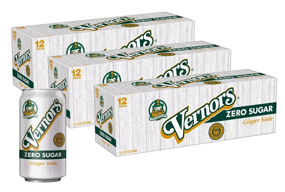 Vernors Classic Original Zero Sugar Ginger Ale Soda Soft Drink – 3 Cases (36