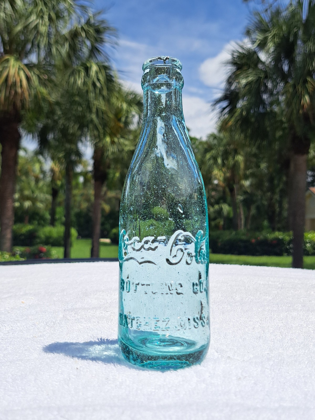 HEAVY BASE STRAIGHT SIDE COCA-COLA NATCHEZ MISS. c.1900-1915 HAND TOOLED