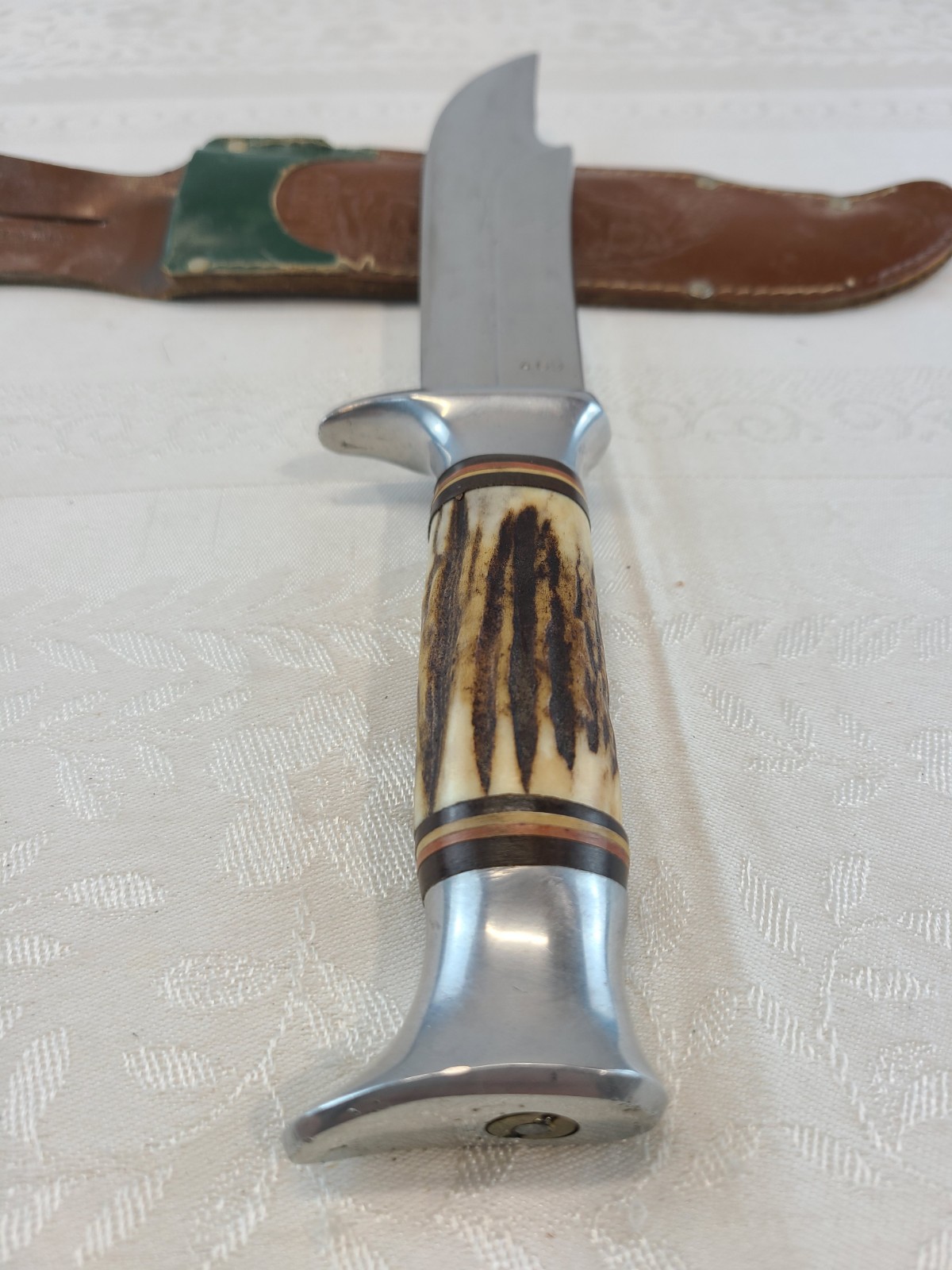 Vintage Edge Mark Brand 469 Solingen Bowie hunting knife w leather sheath