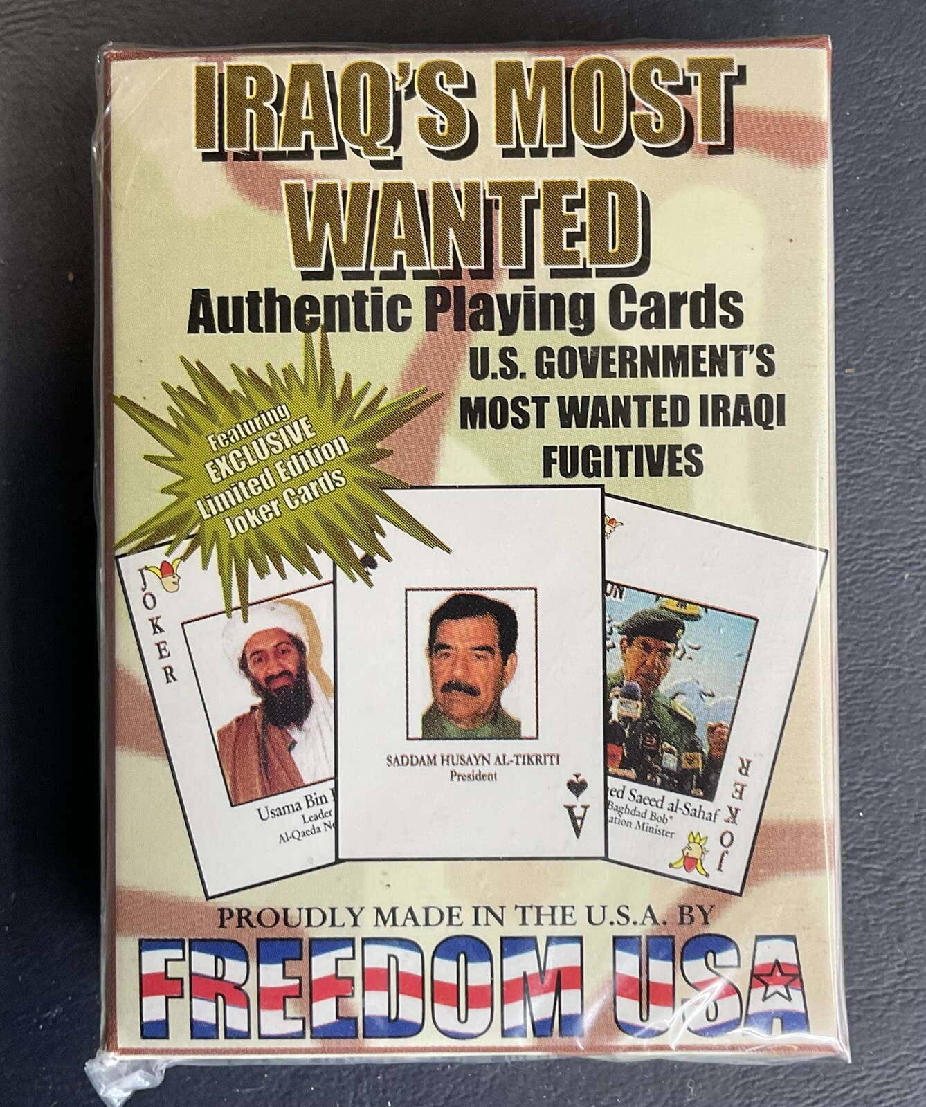 Iraq’s Most Wanted Authentic Playing Cards Limited Edition Joker VTG Sealed Deck