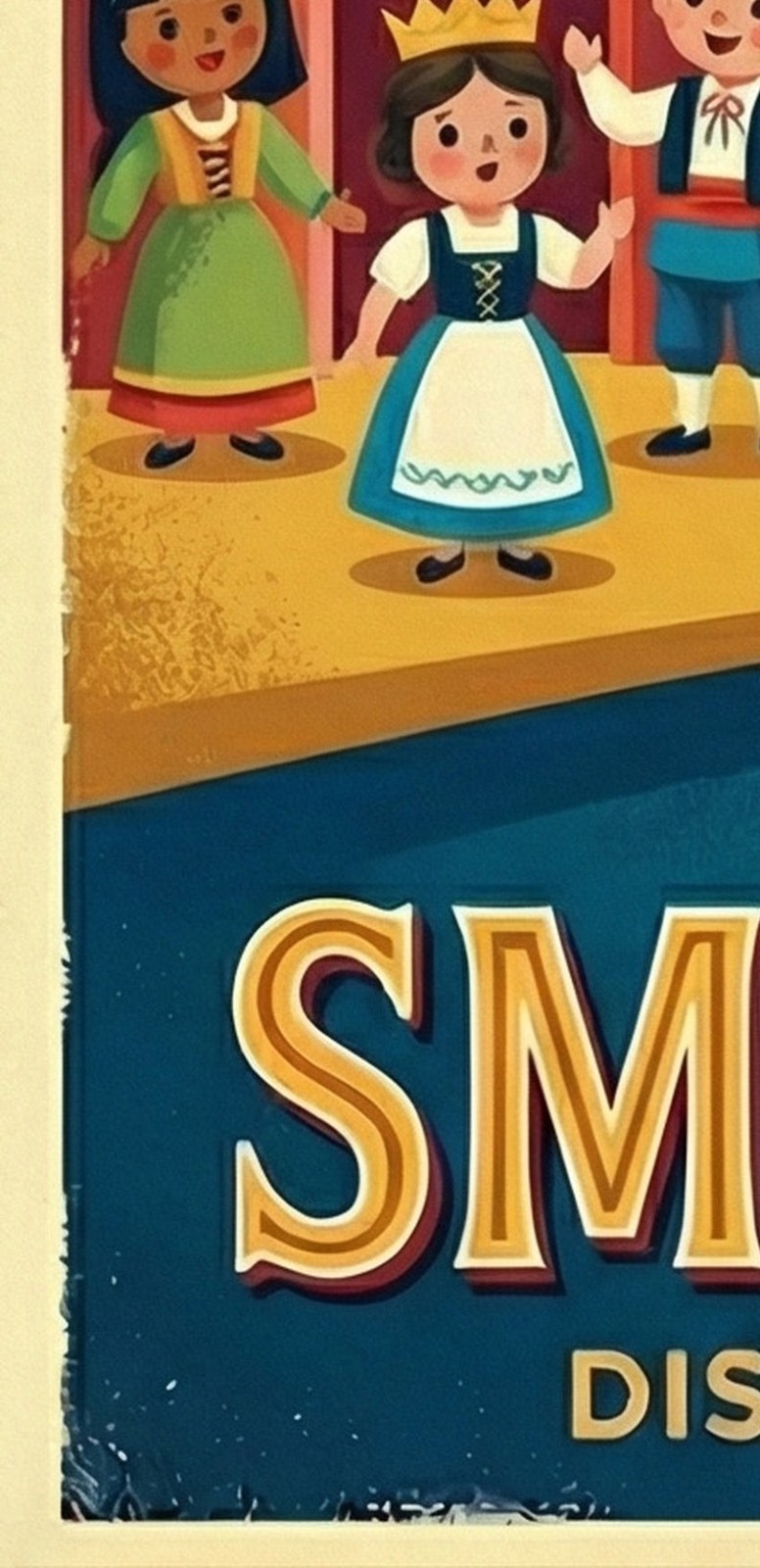 Disney Small World It’s a Small World 11×17 Poster Modern Retro Line Art