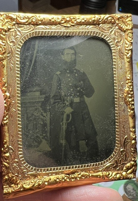 Armed Civil War Soldier – Sixth Plate – Tintype in Original Case – Rhode Island