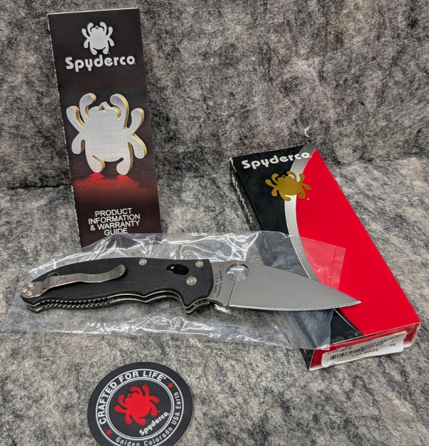 Spyderco Manix 2 Folding Knife 3.37″ CPM-S30V Plain Edge Blade C101GP2 🔥New🔥