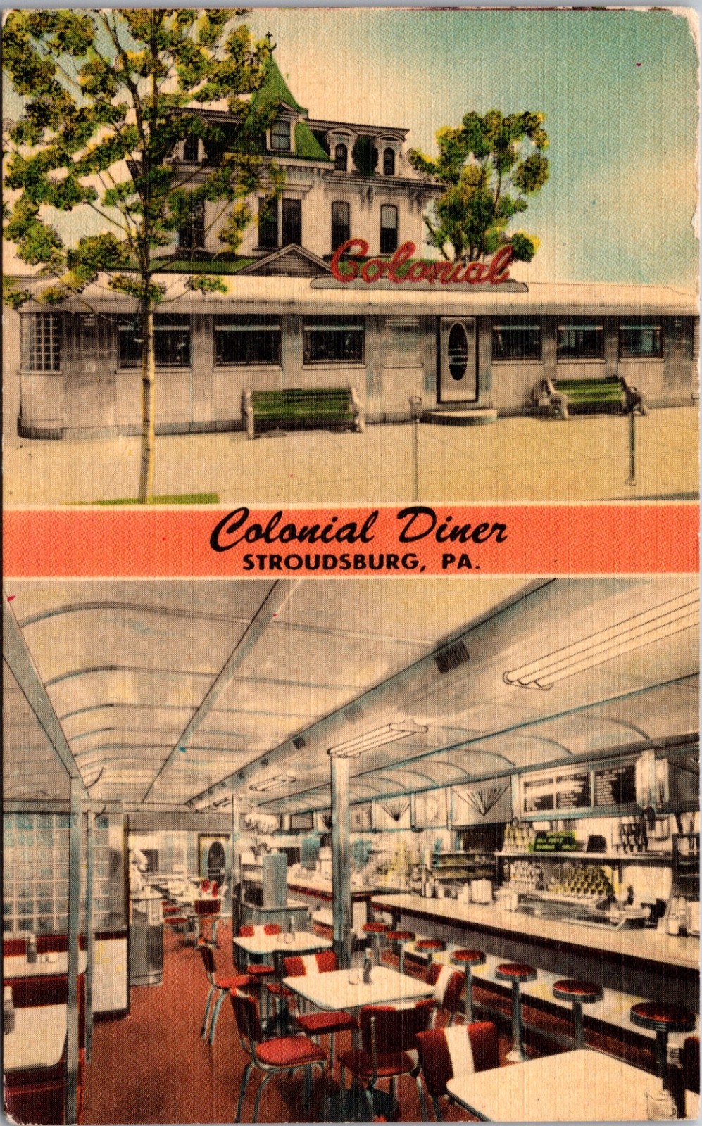 Colonial Diner Restaurant Stroudsburg Pennsylvania Linen PC Interior Exterior