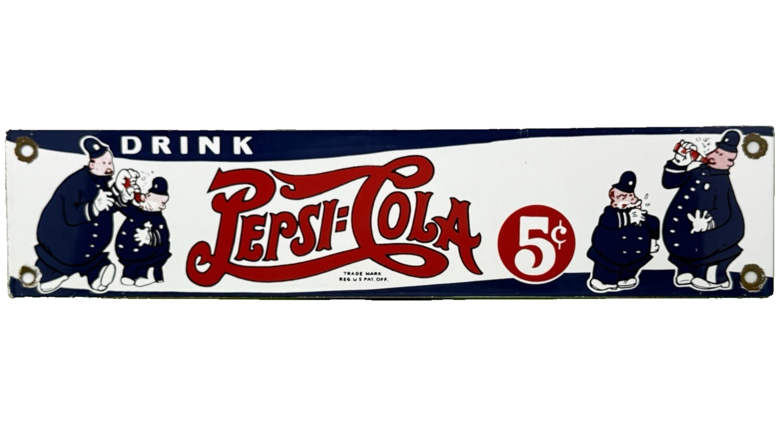 VINTAGE PEPSI COLA PORCELAIN SIGN GAS STATION BOTTLE COKE COCA DEW A & W OIL