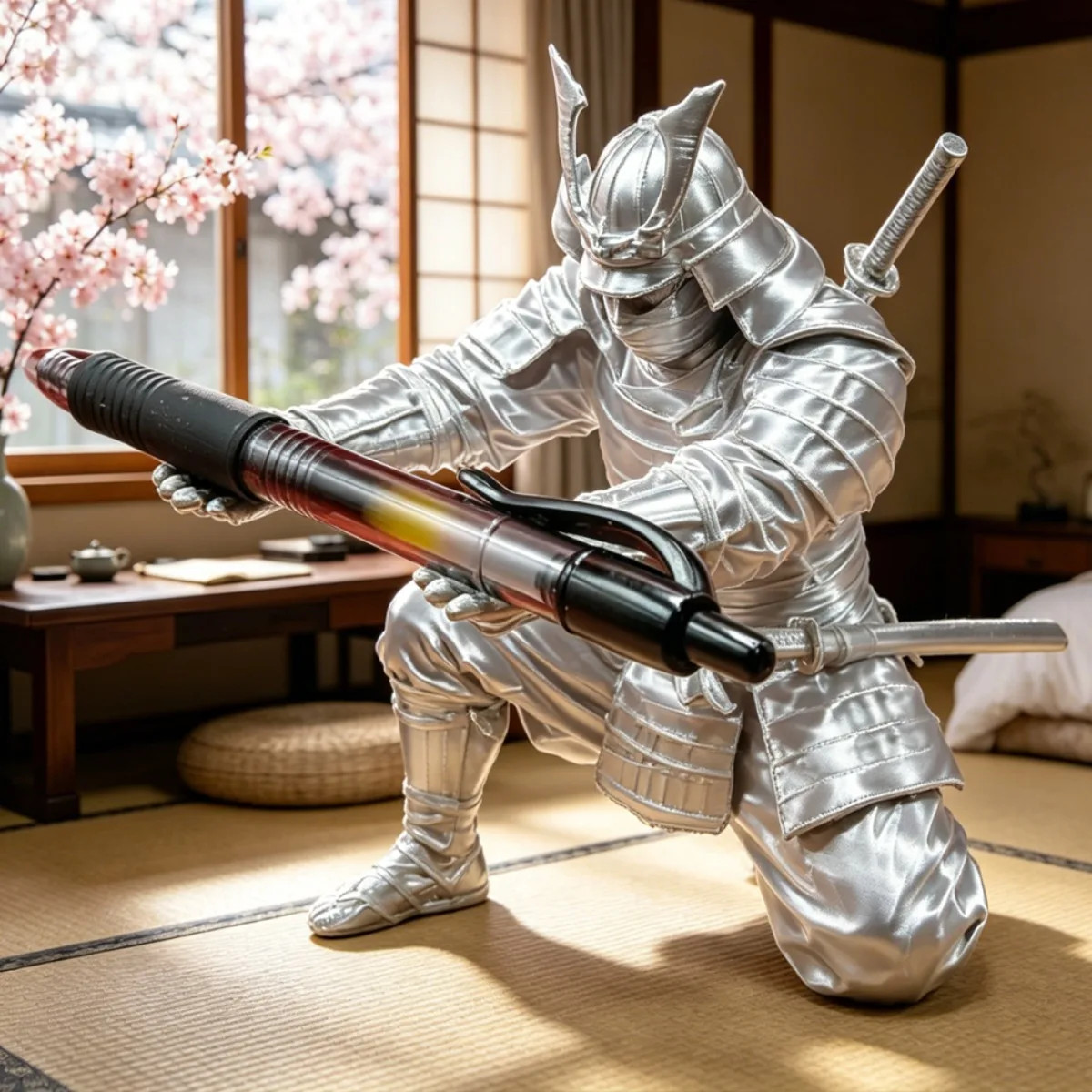 Creative Samurai Pen Holder Japanese Warrior Pencil Stand Desk Decor