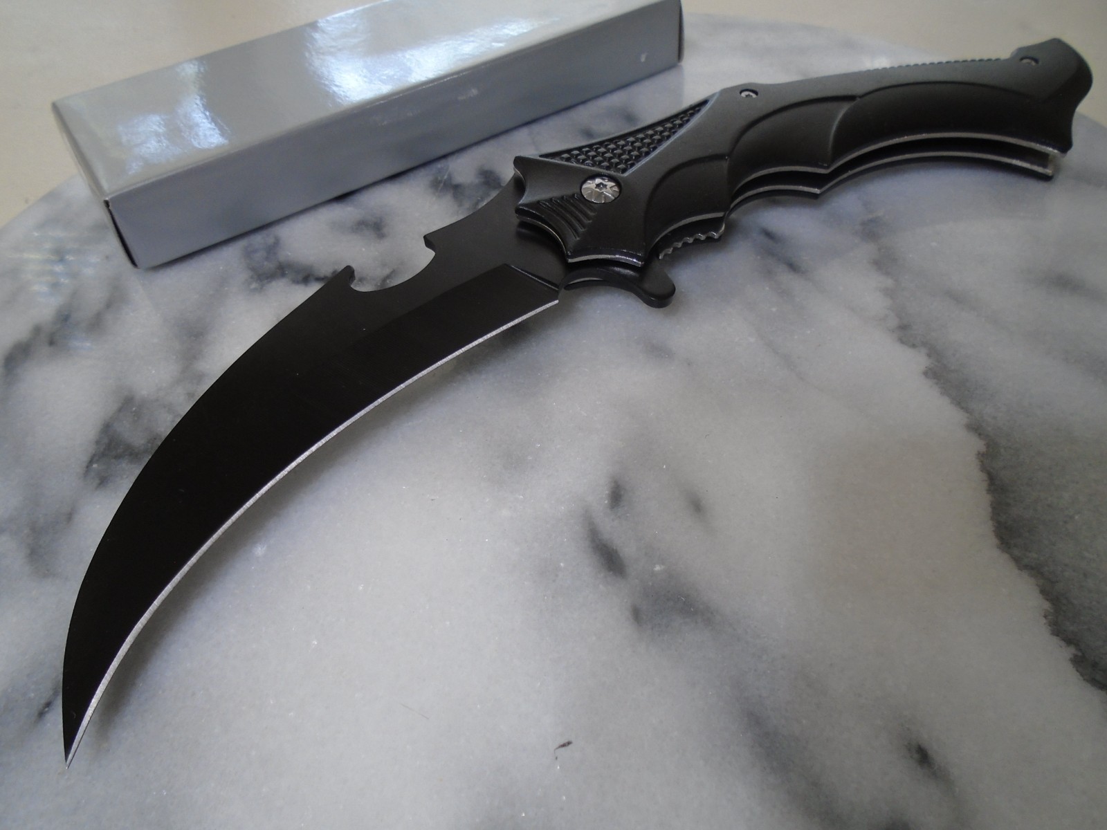 Snake Eye Big Black Claw Assisted Open Karambit Pocket Knife Folder 10.25″ OA
