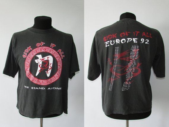 Sick of it all Rock Band we stand alone Tour black T-shirt 2 sides