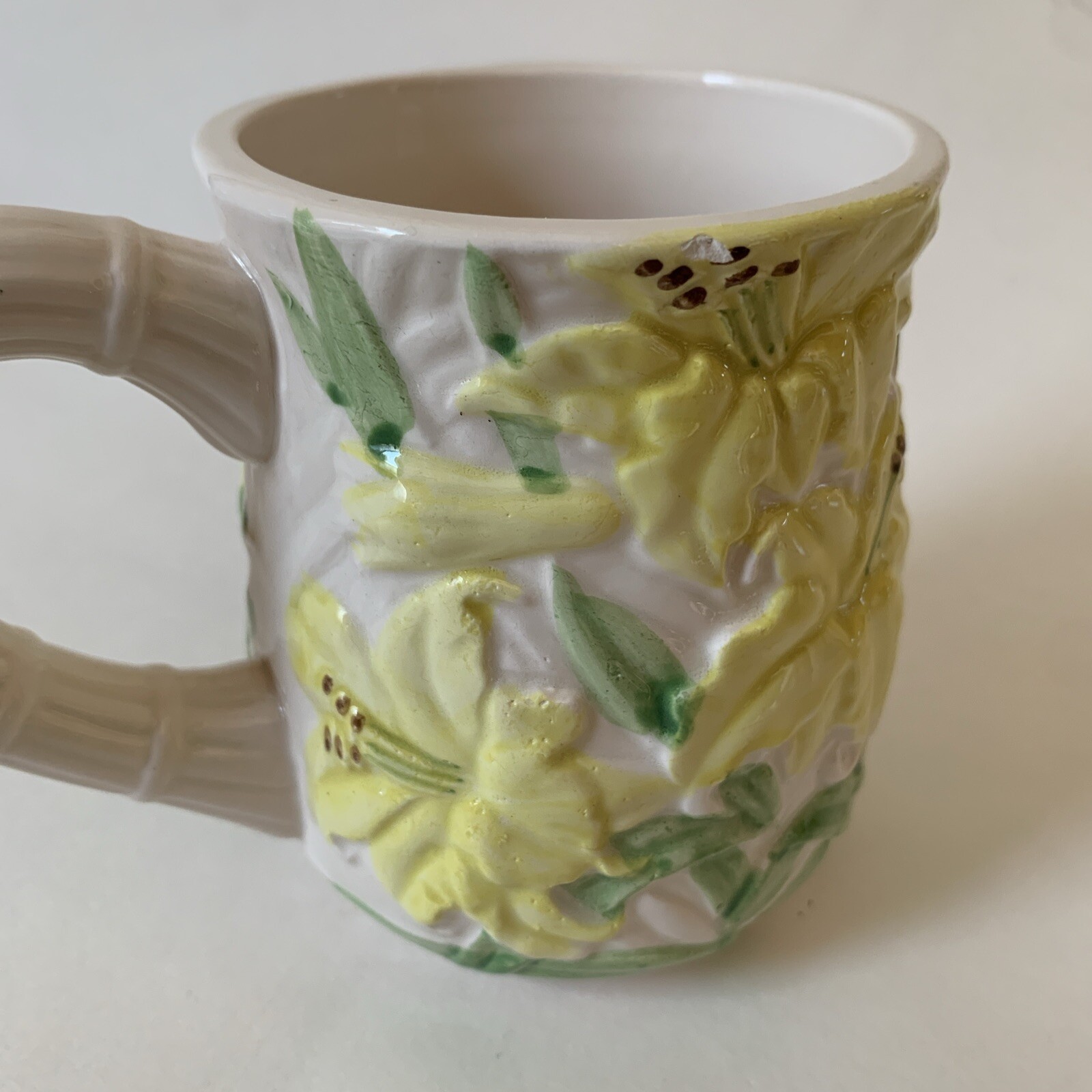 Vintage Fleurs De Jour by Shafford 1988 Mug & Plate 3D all Over Flowers Design