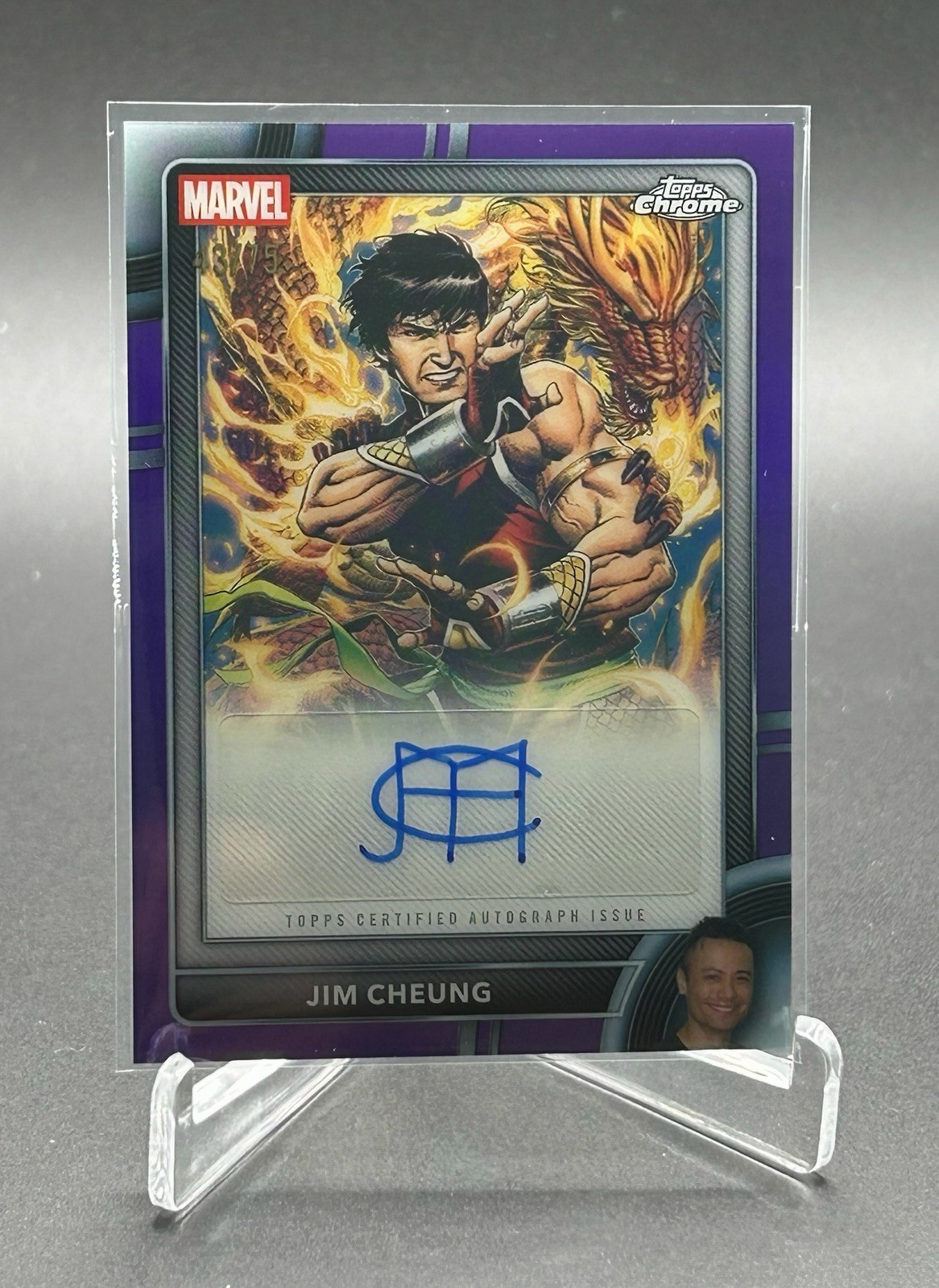 2026 Topps Chrome Marvel Comics Shang-Chi #1 Jim Cheung Auto AA-JC Purple /75