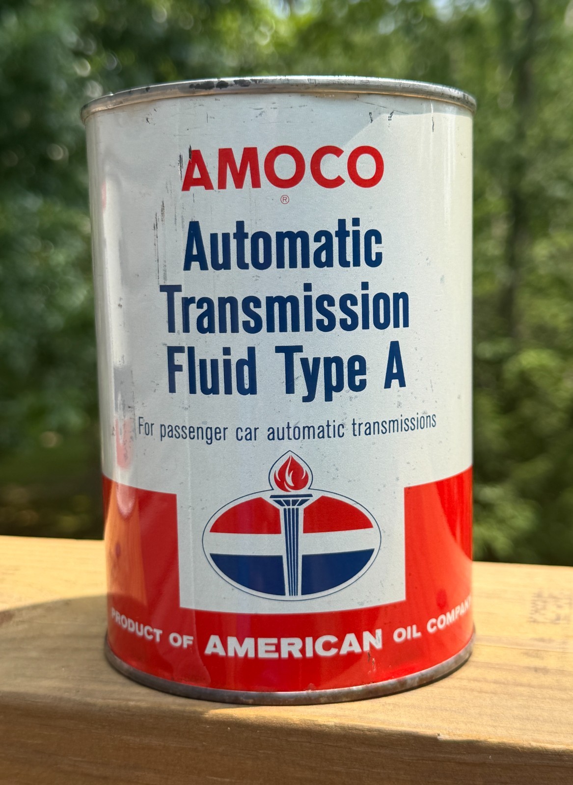 Vintage Amoco ATF Oil Can 1 One Quart Empty Free Shipping