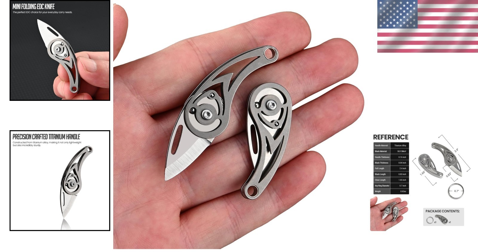 Everyday Carry Small Pocket Knife: Trendy Titanium Keychain Gift for Men & Women