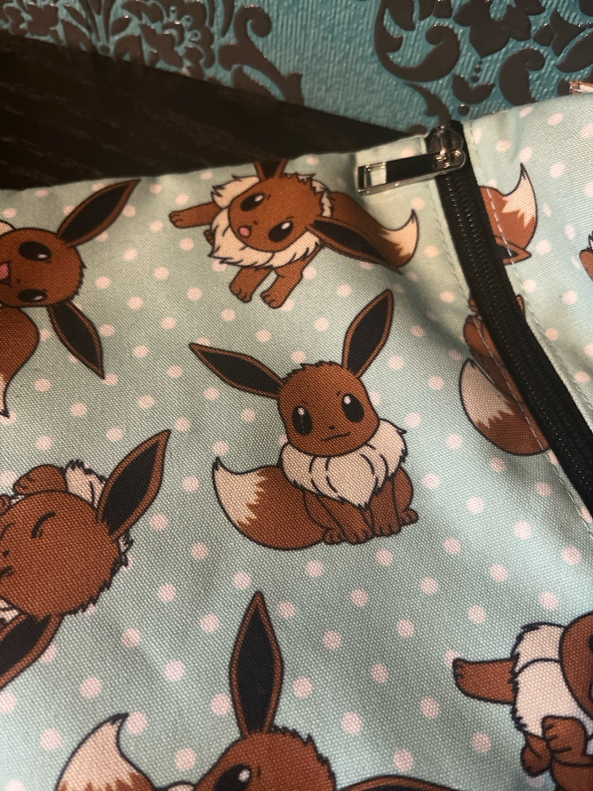 Pokémon Eevee Messenger Bag Adjustable Strap Zipper Closure