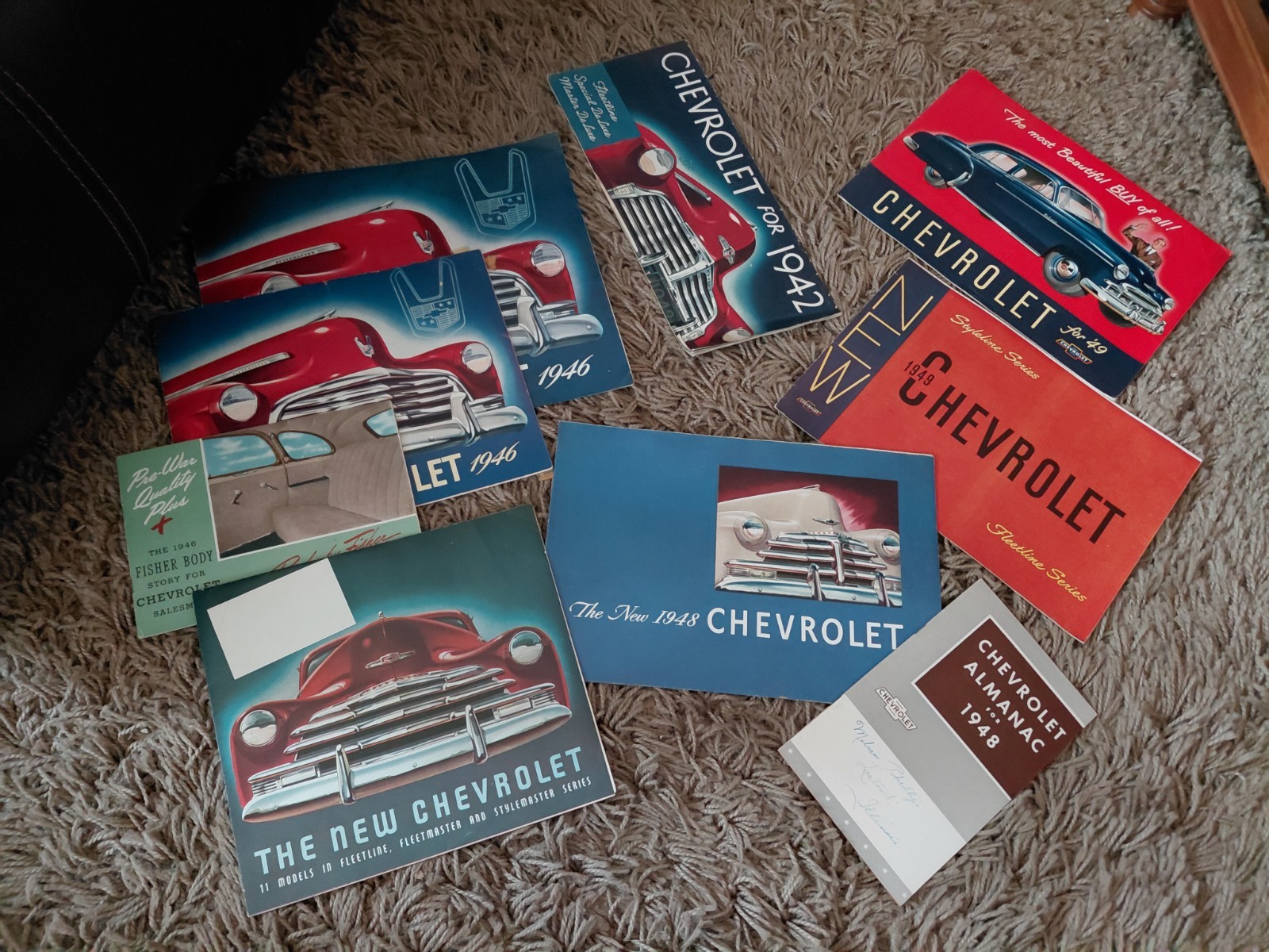 1940’s Chevrolet Original Car Sales Brochure Lot 1942 46 48 49