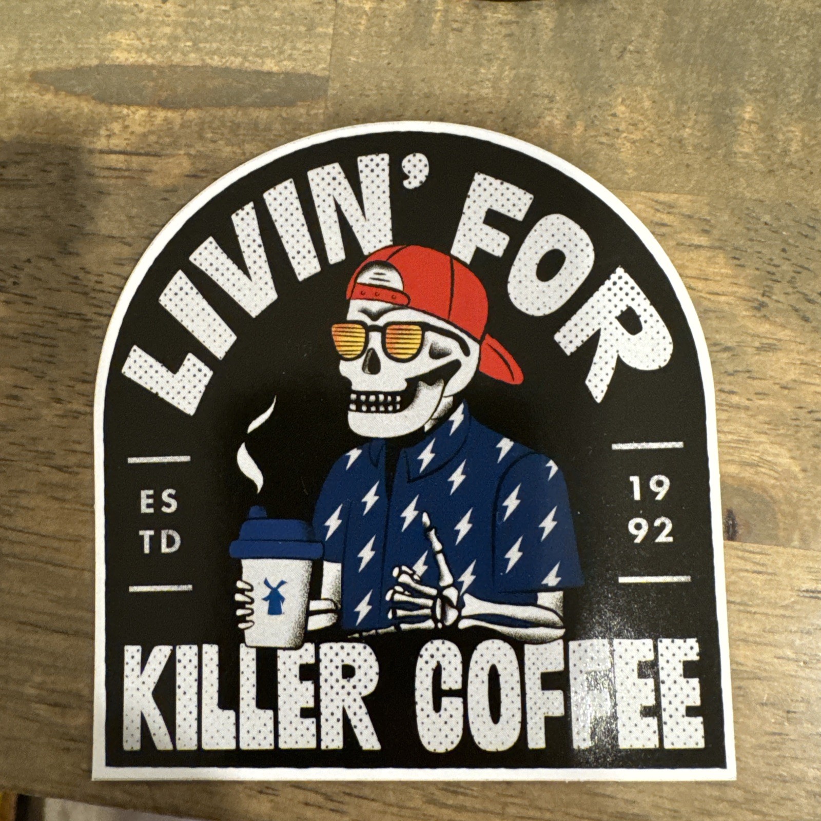 New Dutch Brothers Coffee Sticker ” LIVIN FOR KILLER COFFEE” 8/20/25