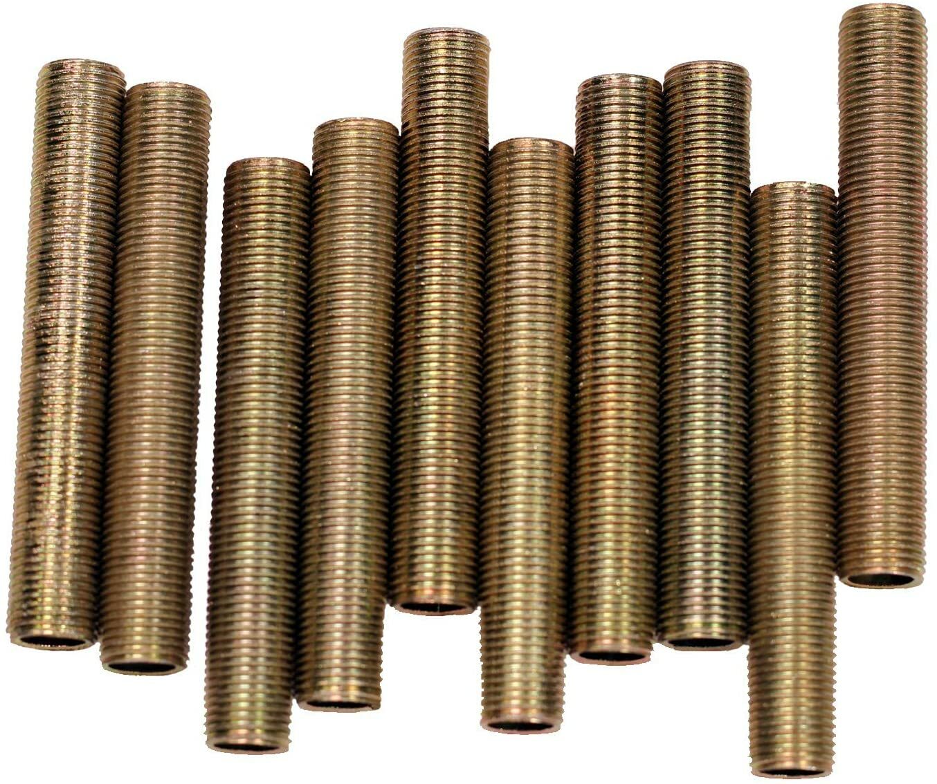 6 Inch Lamp Pipe Nipples, 1/8IP Steel All Thread Standard Lamp Pipe, 10 Pieces