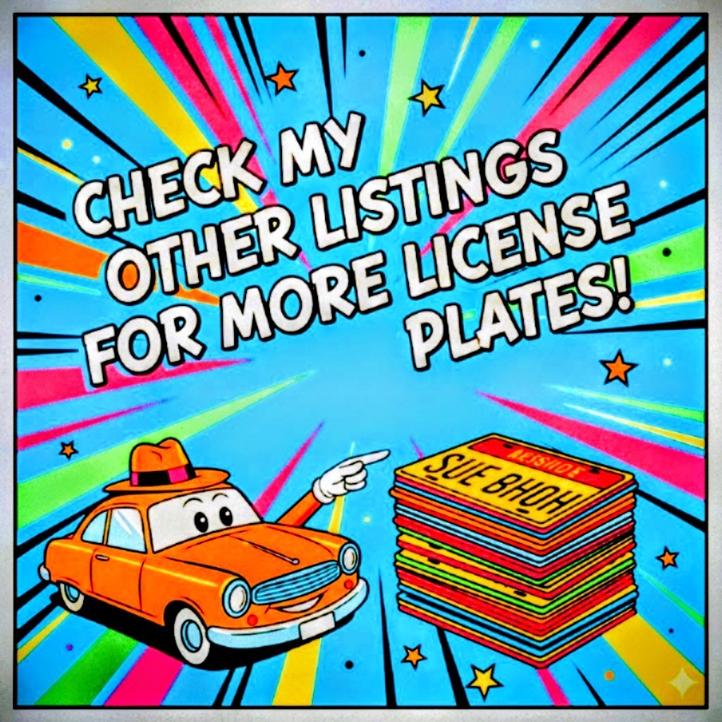 License Plate Tag CHROMA GRAPHICS 1980s 1990s Auto Fashions Fun Frame 🕶️ Beach