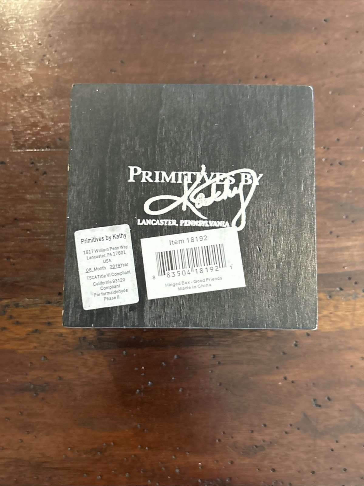 Primitives by Kathy- Good Friends are Like Stars – Wood 4″ x 4″ Trinket Box New