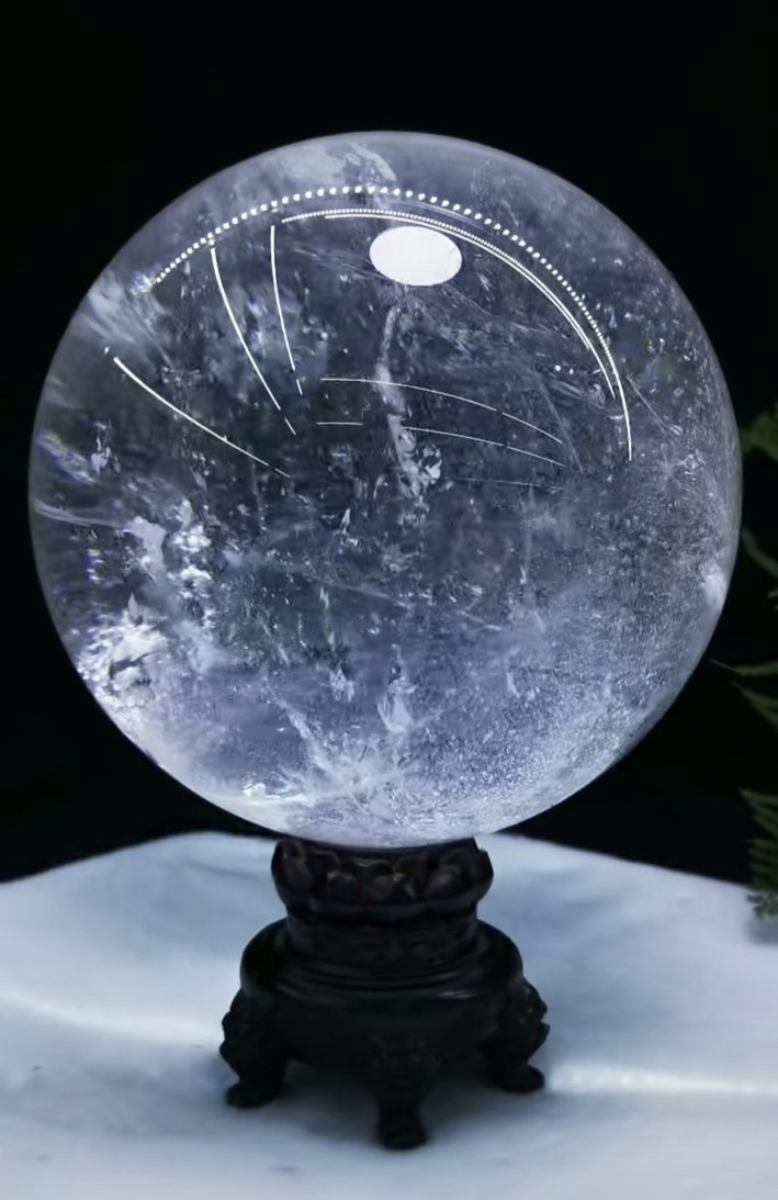 18.2LB Large Top Natural Clear Quartz Sphere Carved Crystal Ball Reiki Gem 181mm