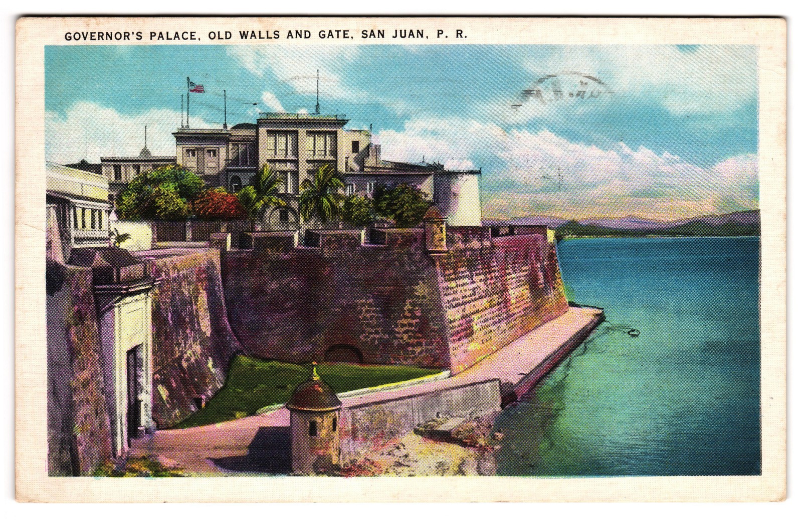 Governor’s Palace Old Walls Gate San Juan Puerto Rico c1930s Postcard