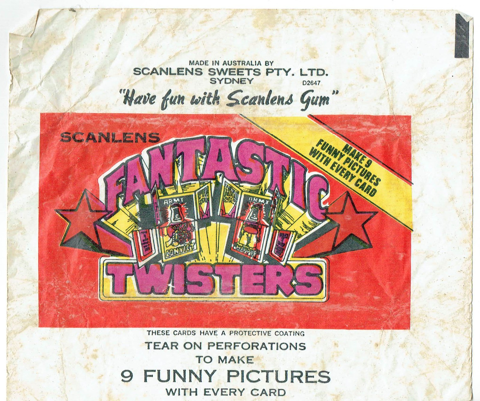 GUM WAX PACK WRAPPERS: 1970s-80s Scanlens Topps Donruss *pick from list*