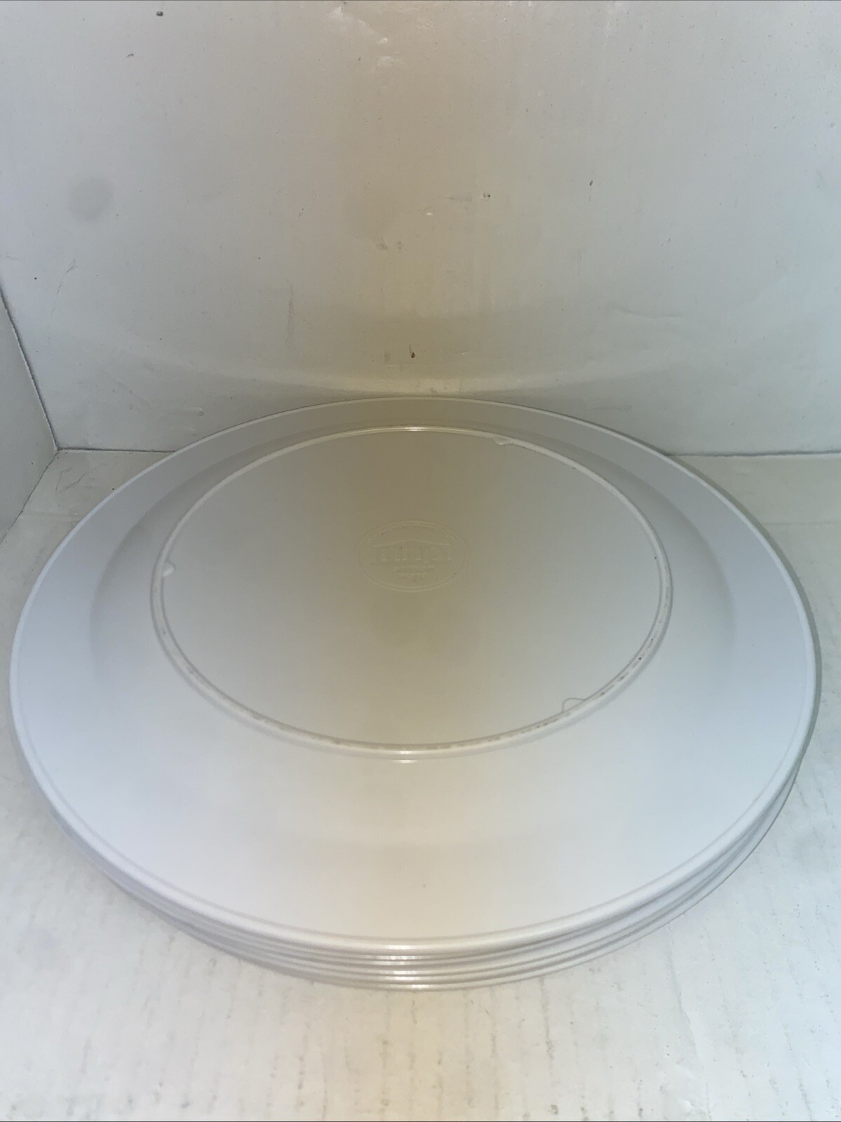 6 Floral Plastic Dinner Plates, 10″, NHP, Vintage