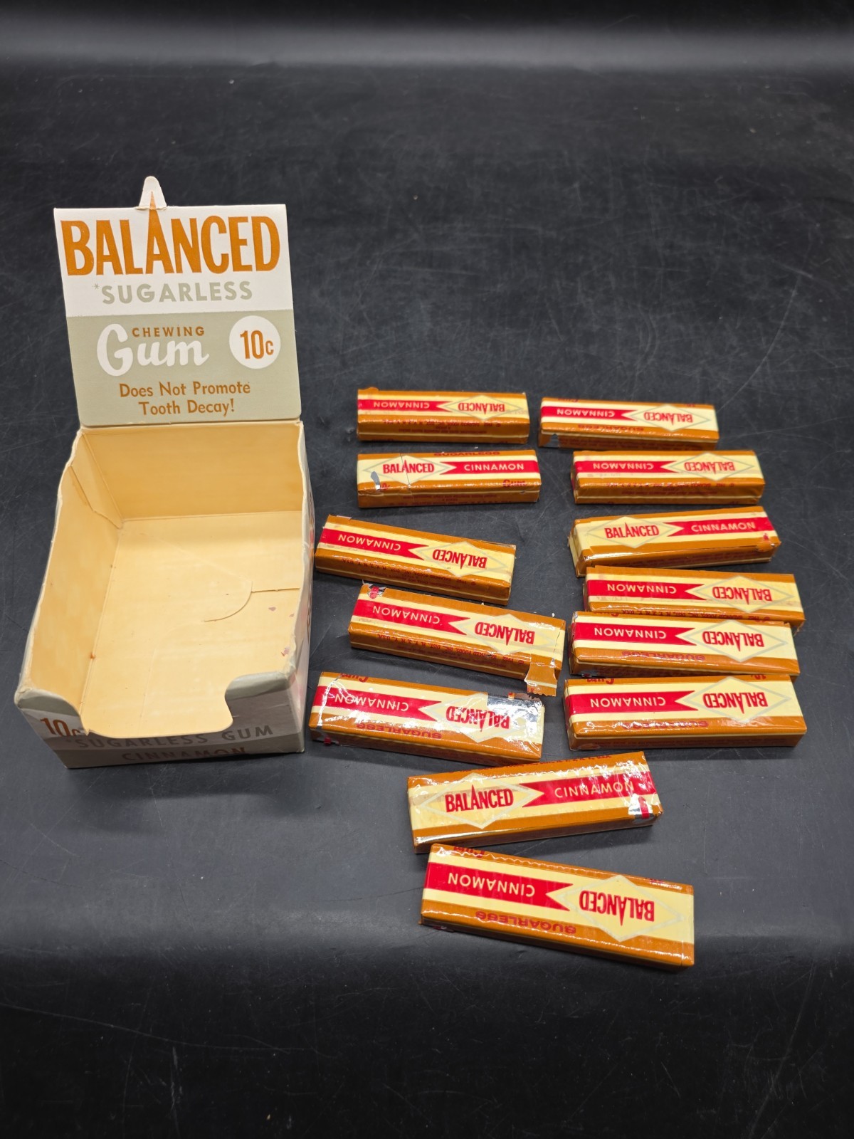 Vintage 1962 13 PACKS Balanced Cinnamon Chewing Gum Unopened Made IN USA RARE