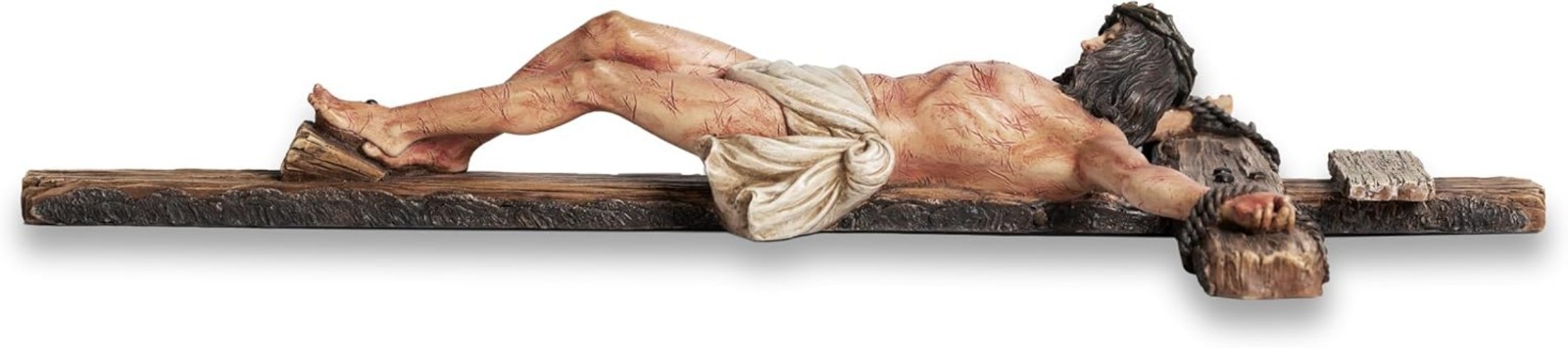 Extra-Large 20.75″ Catholic Crucifix Wall Cross – Hand-Painted Realism
