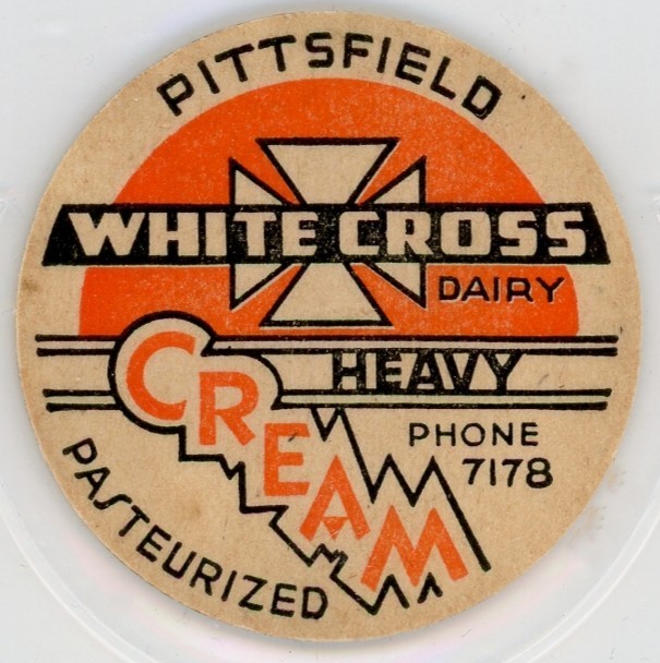 Milk Bottle Cap Insert – White Cross Dairy – Pittsfield, (MA Massachusetts)