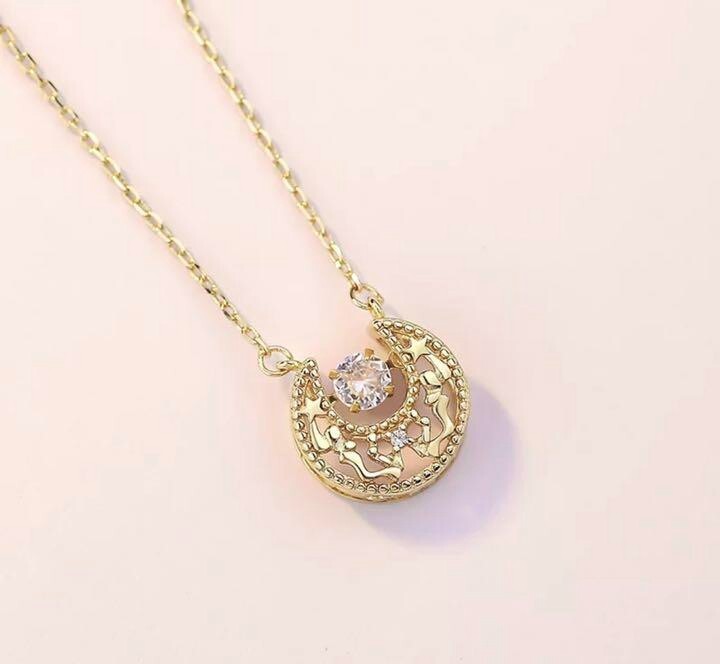 Sailor Moon Light Dancing Stone Necklace Pendant silver 925 Diamond Limited