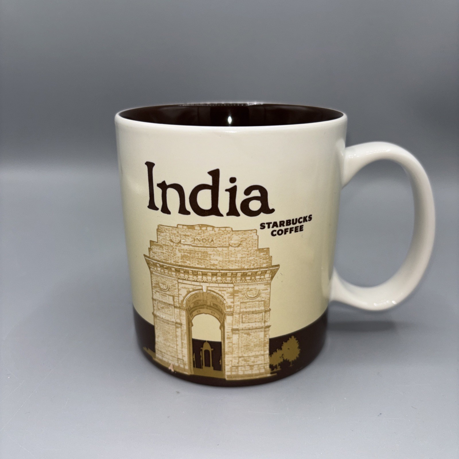 Collectors Series 2013 Starbucks 16 oz India Tan & Brown Coffee Mug Cricket READ