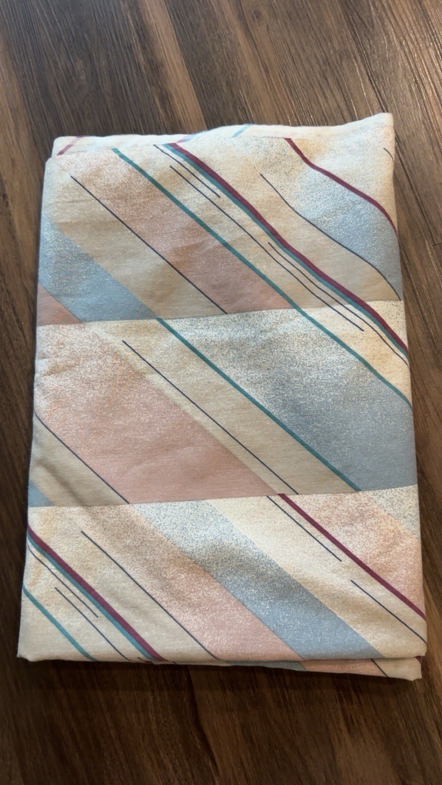 Vintage 80s/90s Twin Flat Sheet -Retro Pattern- Polyester/Cotton Blend