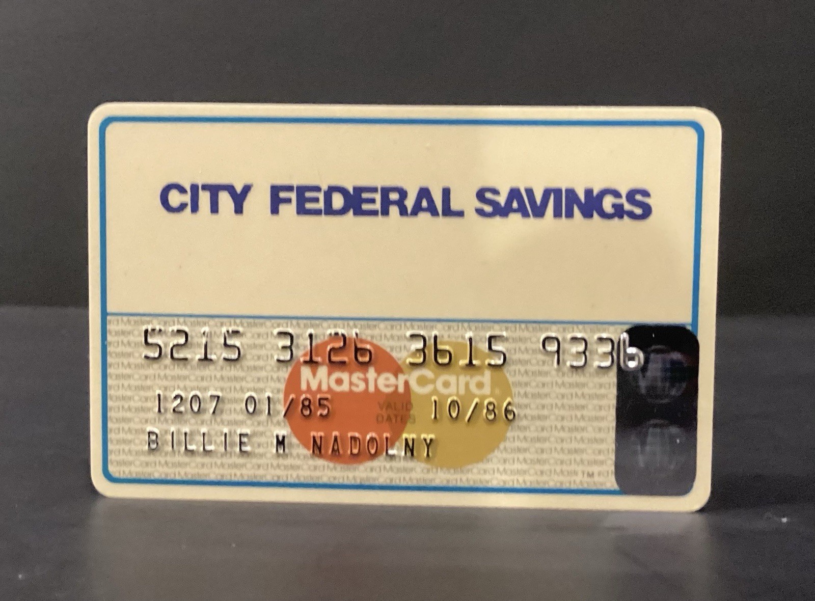Mastercard City Federal Saving Expired 1986 Vintage Clean Midland Bank